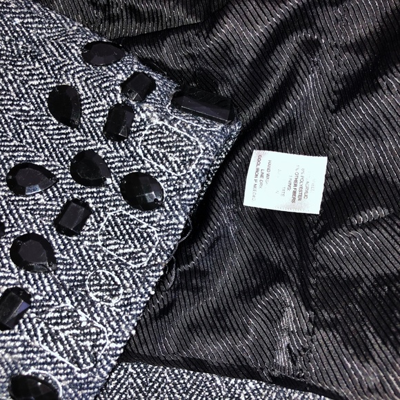 WHBM gray jacket with black beaded trim - Picture 7 of 8